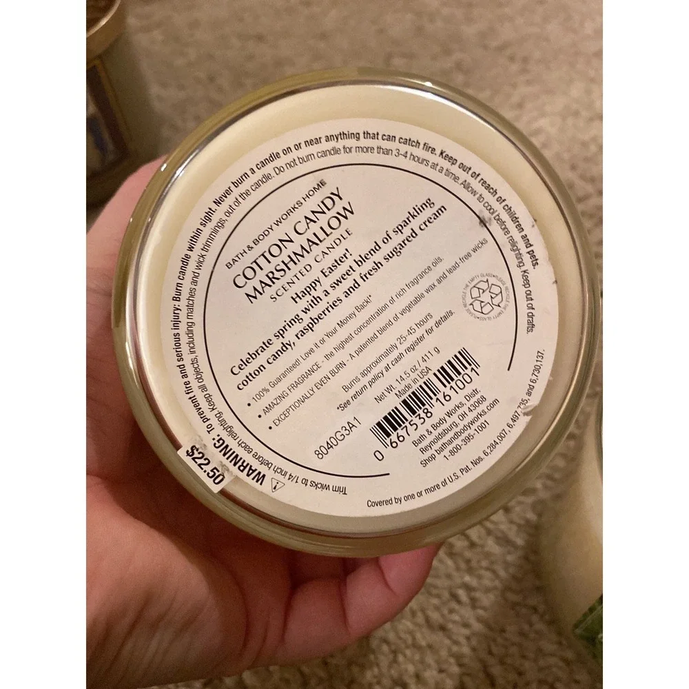 Bath and Body Works happy Easter cotton candy marshmallow candles‎ 2x